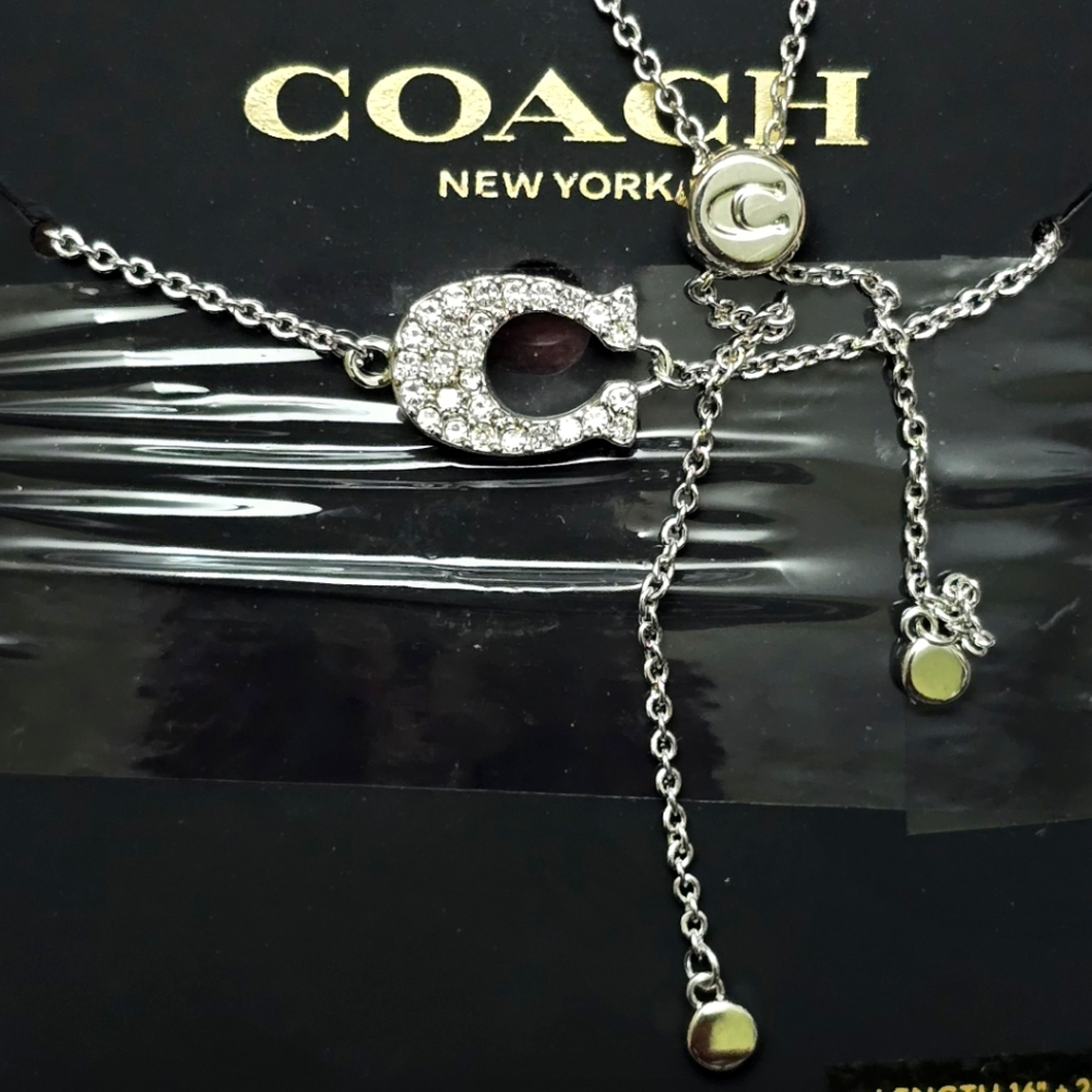 Coach Silver Bracelet with Crystal Accents
